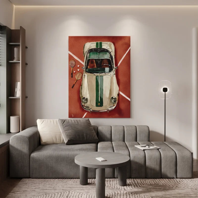Cuadros de autos clásicos y fotografía automotriz artística de Intuitivo ideales para la decoración de un estudio.