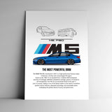 Cuadro decorativo BMW M5 – Potencia alemana con diseño atemporal