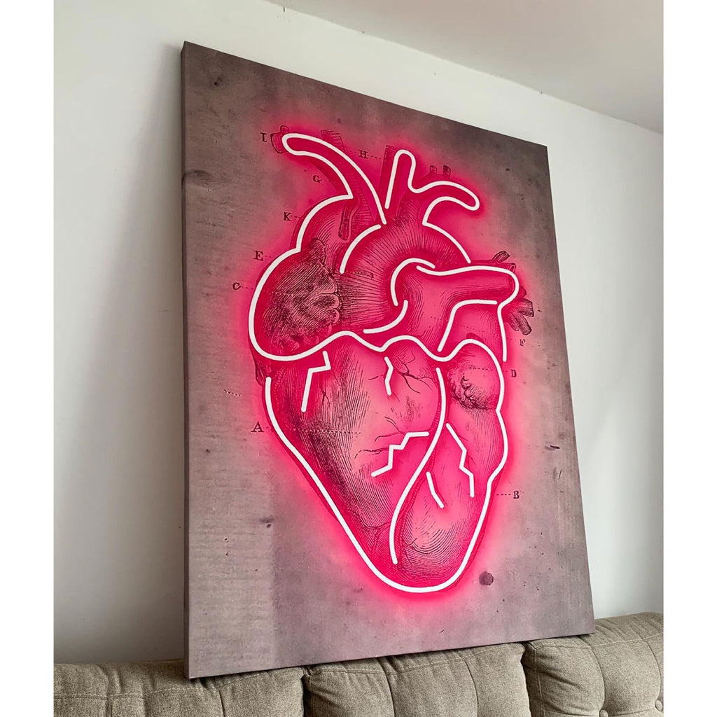 Cuadro Decorativo 60X40 cm - Corazón Neon OUTLET