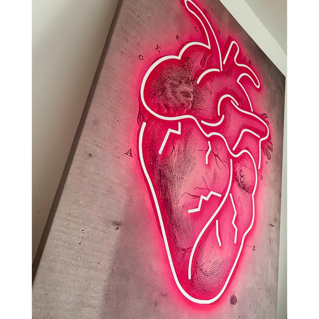 Cuadro Decorativo 60X40 cm - Corazón Neon OUTLET