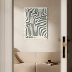 Cuadro decorativo colgado en la pared con una ilustración del gran premio de monza.