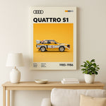 Cuadro decorativo Audi Quattro – Leyenda del rally y diseño retro