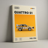 Cuadro decorativo Audi Quattro – Leyenda del rally y diseño retro