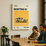 Cuadro decorativo Audi Quattro – Leyenda del rally y diseño retro