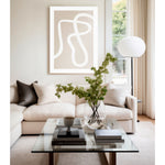 Cuadro decorativo Abstracto Beige & Blanco – Líneas blancas