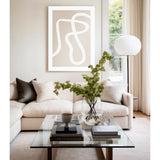 Cuadro decorativo Abstracto Beige & Blanco – Líneas blancas