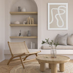 Cuadro decorativo Abstracto Beige & Blanco – Líneas blancas