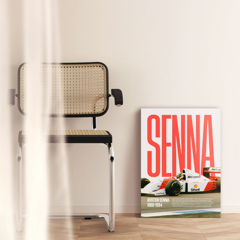 Cuadro decorativo en sala tipo mid century de ayrton senna