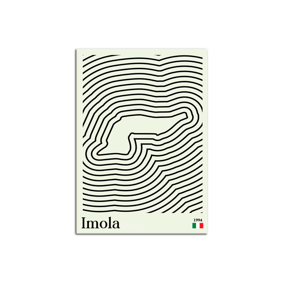 Cuadro minimalista de líneas topográficas con el circuito de Fórmula 1 de Imola de Intuitivo.