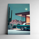 Cuadro decorativo City Pop – Carro retro en estilo japonés ochentero