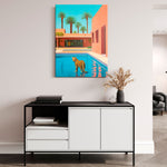 Cuadro decorativo City Pop – Animal retro en estilo japonés ochentero