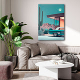 Cuadro decorativo City Pop – Carro retro en estilo japonés ochentero