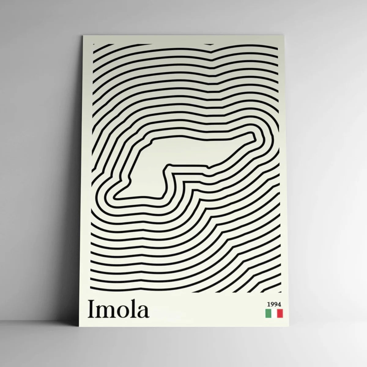 Cuadro decorativo topográfico con el circuito de Imola F1 de Intuitivo.
