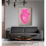 Cuadro decorativo Corazón Luminoso – Arte anatómico en estilo neón