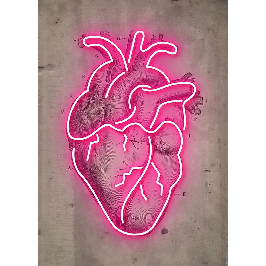 Cuadro Decorativo - Corazón Neon