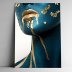 Cuadro decorativo Rostro Dorado – Elegancia artística con acentos metalizados