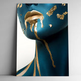 Cuadro decorativo Rostro Dorado – Elegancia artística con acentos metalizados