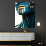 Cuadro decorativo Rostro Dorado – Elegancia artística con acentos metalizados