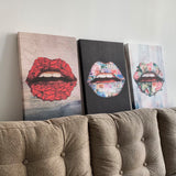 Tríptico Cuadros Decorativos Labios.
